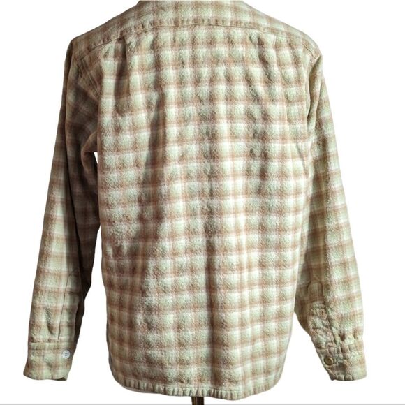 Pendleton Kids Plaid Button Down Shirt - Cream Brown & Mint - Picture 3 of 6